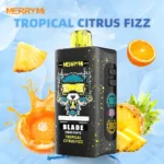 MerryMi Blade 30000 Puffs příchuť Tropical Citrus Fizz – detail konstrukce a displeje